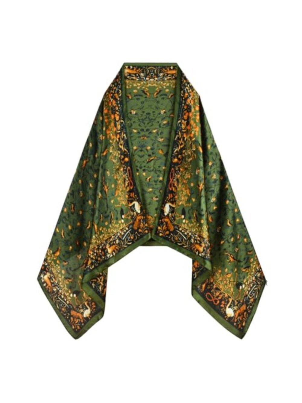 Silk Feeling Satin Long Floral Scarf Shawl Wrap Lightweight Evening